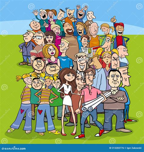 Cartoon People Characters in the Crowd Stock Vector - Illustration of ...