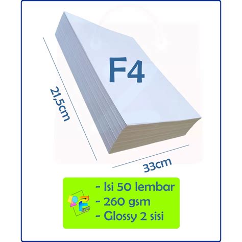 Jual Kertas Art Carton Art Paper 260gsm 50 Lembar F4 Folio Shopee