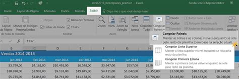 Excel Como Congelar Pain Is E Outras Op Es Da Guia Exibir