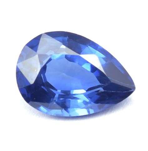 Aaa Grade Natural Flawless Ceylon Blue Sapphire Loose Pear Gemstone Cut