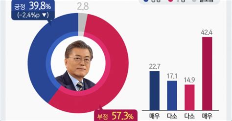 文대통령 지지율 30대 하락부정평가 573 쿠키뉴스 여론조사