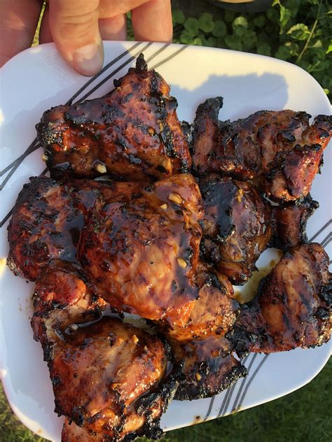 Homemade Hoisin BBQ Glazed Chicken Thighs R Food