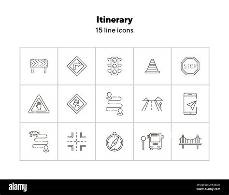 Itinerary Line Icons Stock Vector Image And Art Alamy