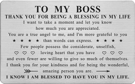 Thank You Boss Gifts Boss Appreciation Card Boss Day Gifts Gifts For