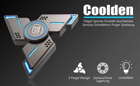 Coolden Fidget Spinner Metall Dunkeln Leuchtendes Fidget Toys Min