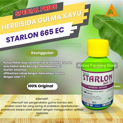 Jual Herbisida STARLON 665 EC 100 Ml Pembasmi Gulma Berkayu Shopee