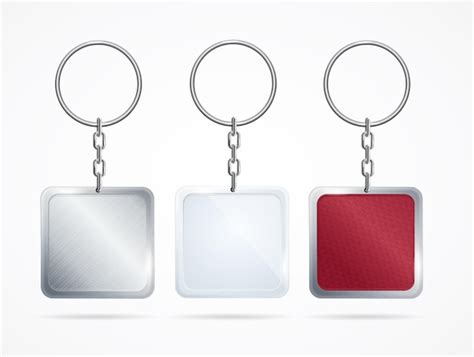 Premium Vector Realistic Metal And Plastic Keychains Set Vector