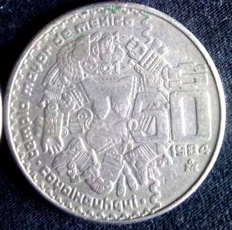 2 Monedas Antiguas 50 Pesos Coyolxauhqui 1984 Meses Sin Intereses