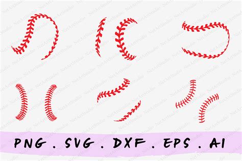 Baseball Stitches Bundle SVG Graphic By NetArtStudio Creative Fabrica