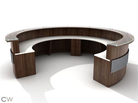 Inside View Full Circular Greeting Desk With Floating Circular Screen