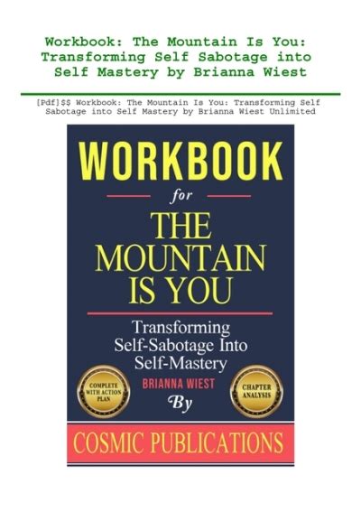 Pdf Workbook The Mountain Is You Transforming Self Sabotage Into