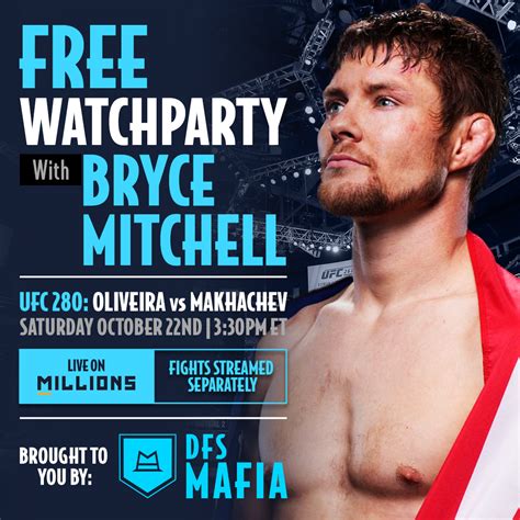 Bryce Mitchell Free WatchParty UFC 280 Charles Oliveira Vs Islam