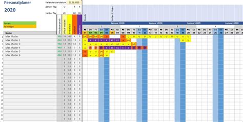 Excel Vorlage Personalplaner Alle Meine Vorlagen De