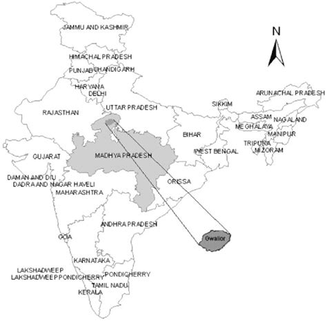 Gwalior On Political Map Of India - Middle East Political Map