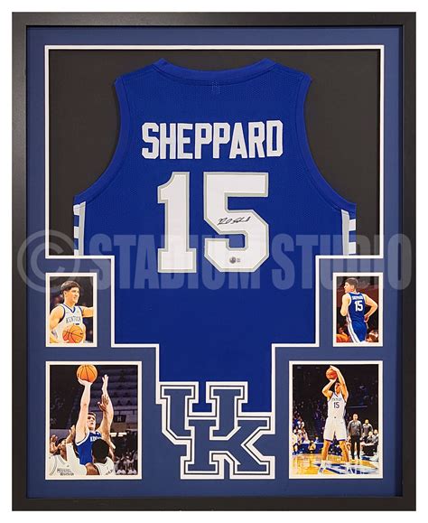 Reed Sheppard Autographed Framed Kentucky Wildcats Blue Jersey - The