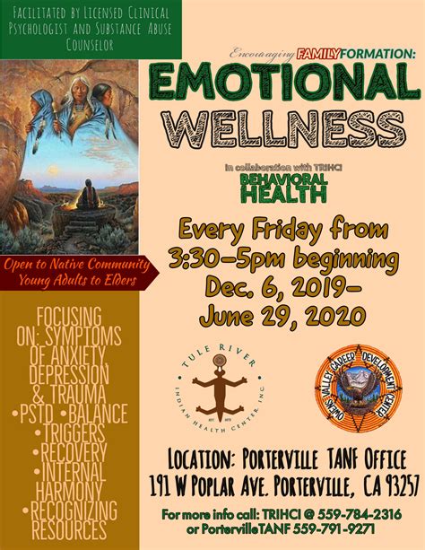 Emotional Wellness Flyer Tule River Indian Health Center Inc