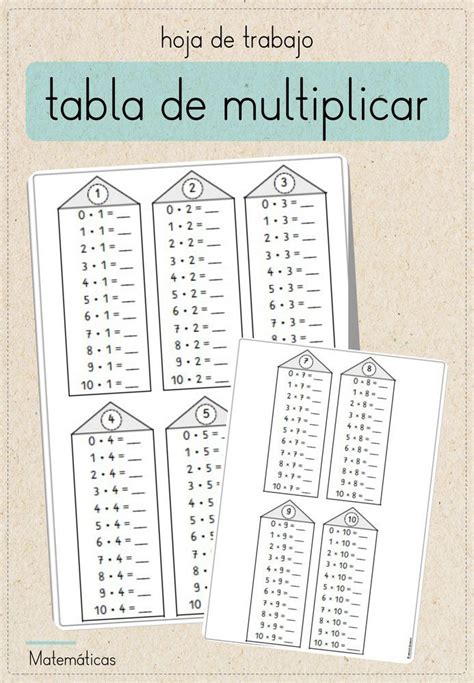 Tabla De Multiplicar Hoja De Trabajo Multiplicación Material De La Siguiente Asignatura