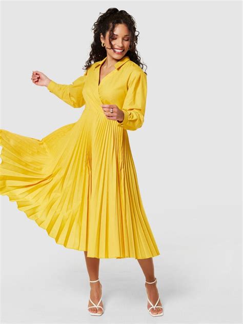 Closet London Pleated Wrap Midi Dress Shopstyle