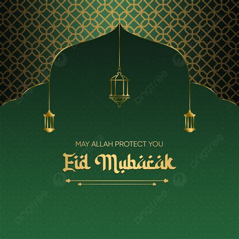 Green And Gold Luxury Eid Mubarak Background Eid Ul Fitre Eid Mubarak