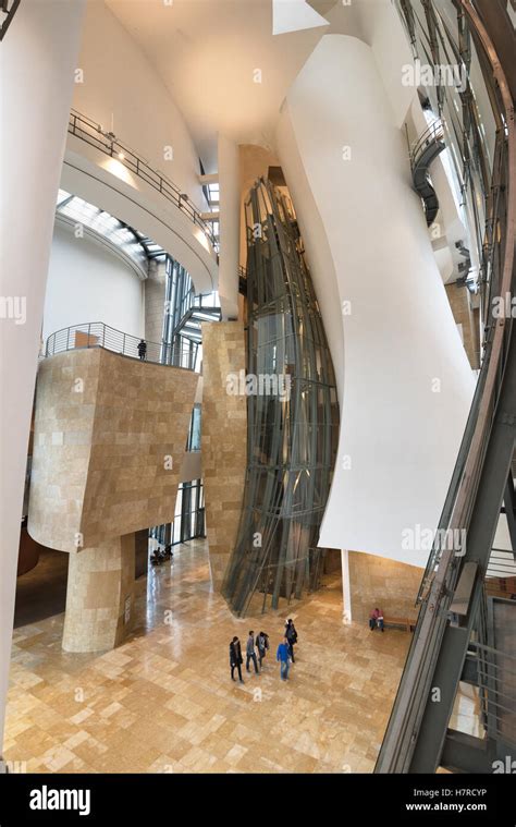 BILBAO, SPAIN - OCTOBER 16: Interior of Guggenheim Museum on October 16 ...