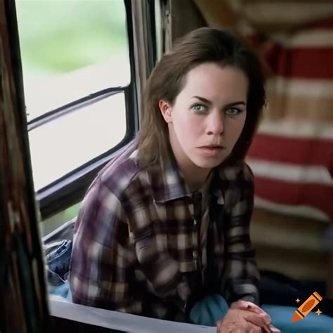 Portrait Of A Young Woman With Messy Hair And Plaid Shirt On Craiyon