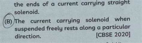 The Ends Of A Current Carrying Straight Solenoid B The Current Carryin