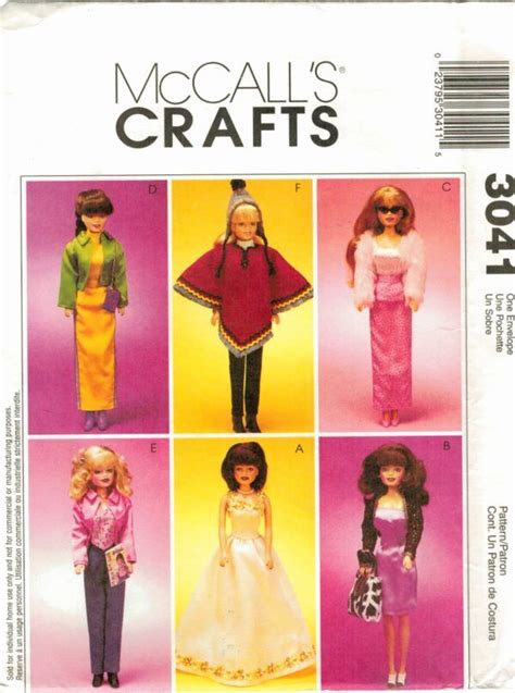 Barbie Clothes Patterns Mc Calls Pdf Dailydoll Shop Doll