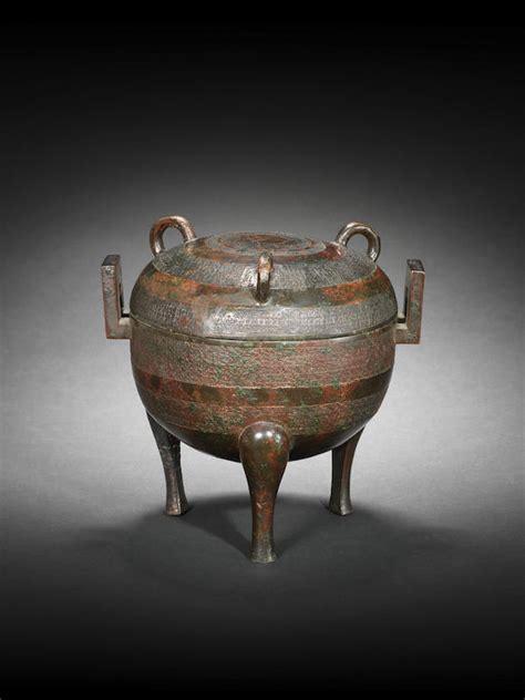 Bonhams An Archaic Bronze Ritual Food Vessel And Cover Dou Probably