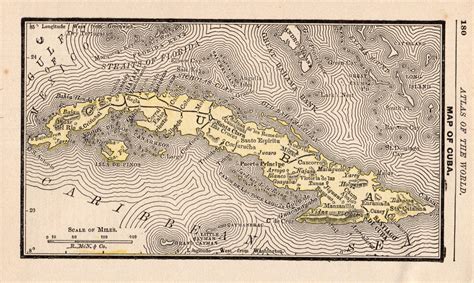 1888 Rare Antique Cuba Map Vintage Miniature Map Of Cuba Etsy Maps