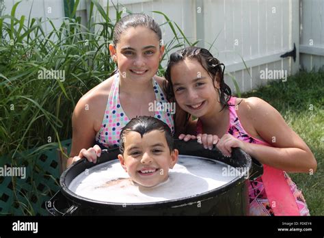 Summertime Fun Kids Playing Stock Photo Alamy