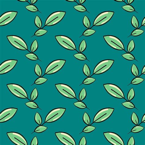 Green leaves, seamless pattern on dark green background. 13779796 Vector Art at Vecteezy