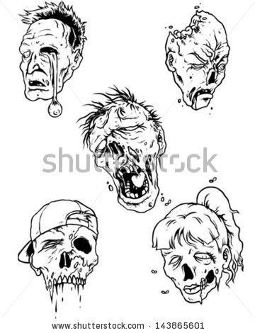 Zombie Head Drawing at PaintingValley.com | Explore collection of ...