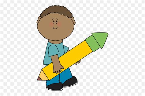 Child Clipart Pencil - Children Writing Clipart - FlyClipart