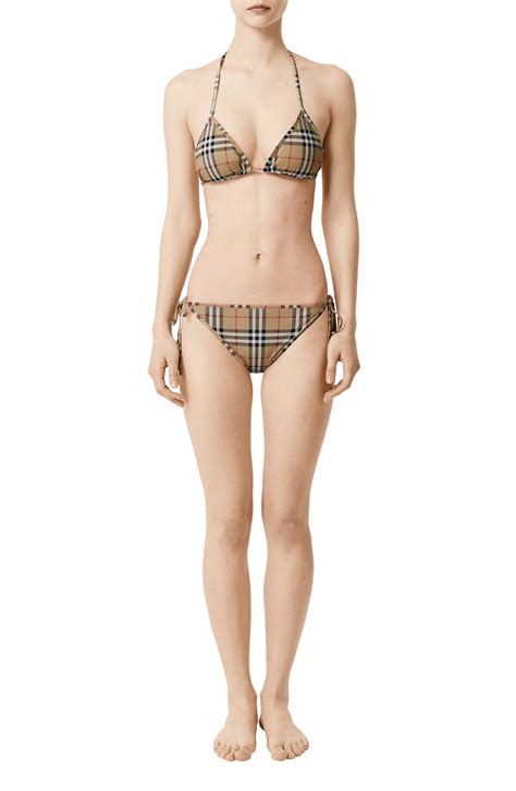 Burberry Cobb Vintage Check Triangle Bikini Smart Closet