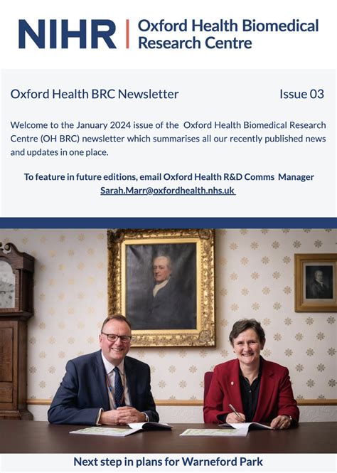 Oxford Health BRC Newsletters NIHR Oxford Health Biomedical Research