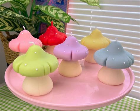 Mushroom Candle Mushroom Decorcute Home Decor Cottagecore Decor