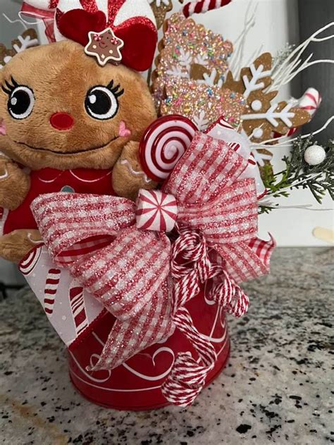 Gingerbread Centerpiece Christmas Table Centerpiece Etsy