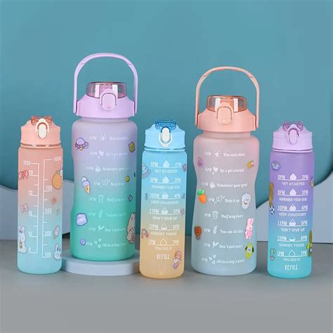 1 2 Liter Water Bottle With Straw Girls Large Portable Travel Bottles