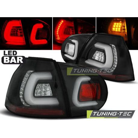 LED BAR TAIL LIGHTS BLACK For VW GOLF 5 10 03 09 395 80 Races