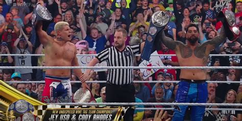 Cody Rhodes And Jey Uso Win Undisputed Tag Team Titles At Wwe Fastlane