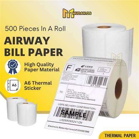 A Airway Bill Paper Sticker Thermal Label Sticker Parcel Awb Sticker