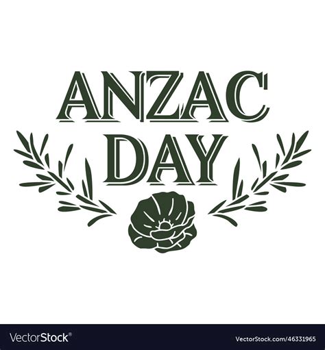 Anzac Day Sign Filled Stroke Royalty Free Vector Image