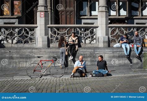 Brussels Old Town Brussels Capital Region Belgium People Sitting