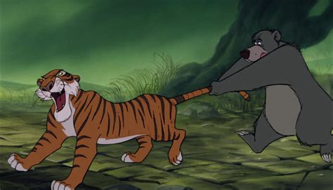 Image Baloo The Bear Is Holding Onto Shere Khan The Tiger S Tail  Jungle Book Wiki