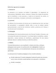 Definir los siguientes conceptos Corrientes Ped Contemporáneas docx