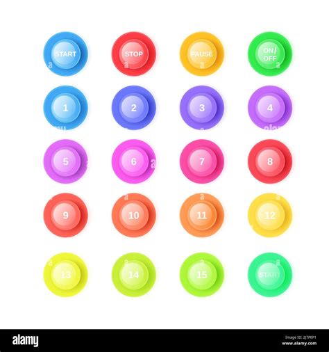 3d Bullet Point Vector Illustration Set Isolated Bright Colorful