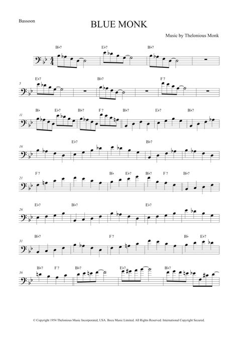 Blue Monk Arr The Sheet Music Library By Thelonious Monk Sheet Music