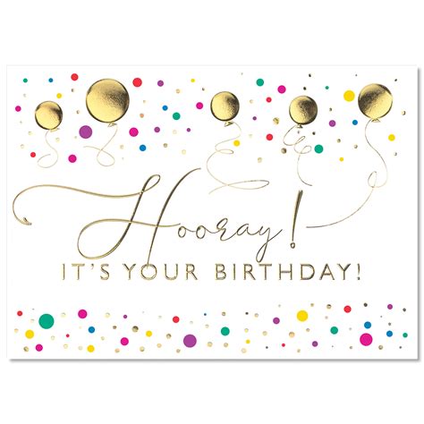 Golden Hooray Birthday Card Hrdirect