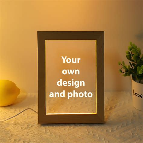 Custom Wooden Photo Frame LED Night Lamp Personalized Photo Frame Lamp