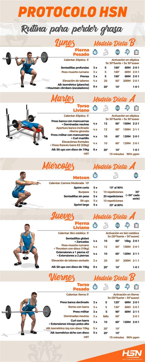Protocolo Hsn Rutina Para Perder Grasa Parte 1 Rutinas De